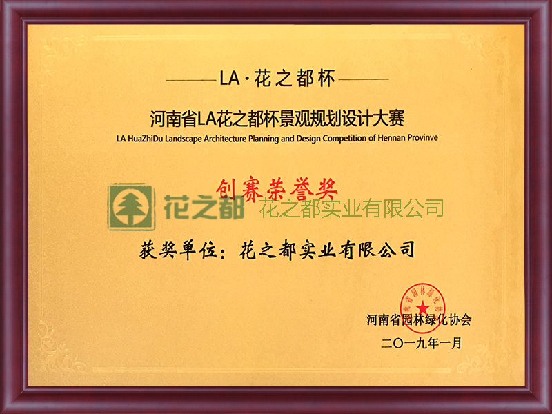 獲獎證書